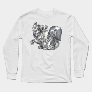 CerPURRus: Grey Bicolor Long Sleeve T-Shirt